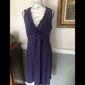 Oh Baby By Motherhood Purple Ruffle V-Neck Dress